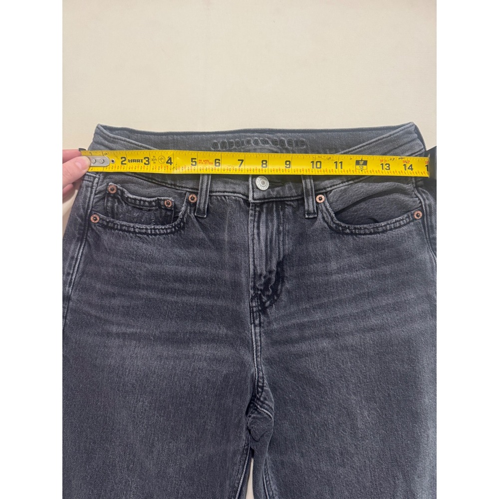 American Eagle Women's Size 4 90s Bootcut Washed Black Distressed Jeans - Picture 6 of 9